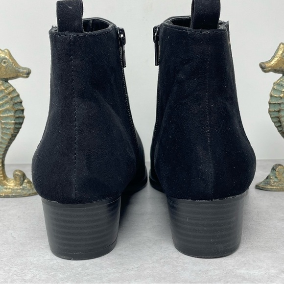 Lauren Conrad MOCHA Ankle Boot In Black Vegan Suede w/Metal Accents Size 10 - Picture 3 of 12